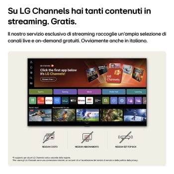 LG Channels con contenuti in streaming TV 65NU900B6LA 2026